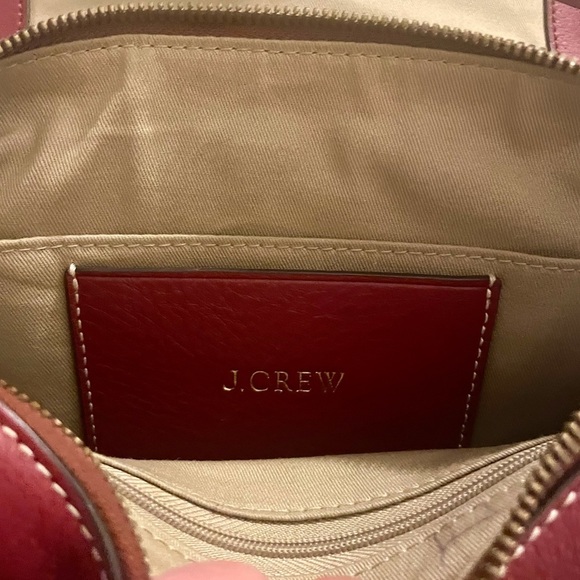 J CREW SIGNET LEATHER CROSSBODY BAG VIVID BURGUNDY - Picture 13 of 14